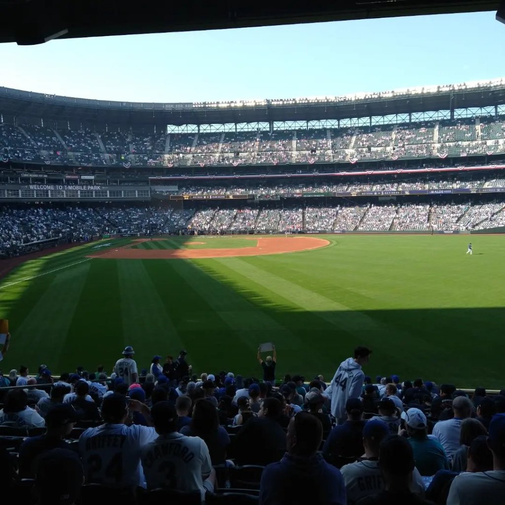 Picture of Tmobile field from the right field seats in section 107. Game 3 of the 2022 ALDS Houston Astros at Seattle Mariners, 10/15/22